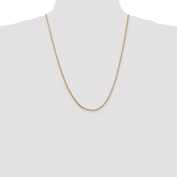1.3mm, 14k Yellow Gold, Solid Franco Chain Necklace, 24 Inch - Picture 2 of 8